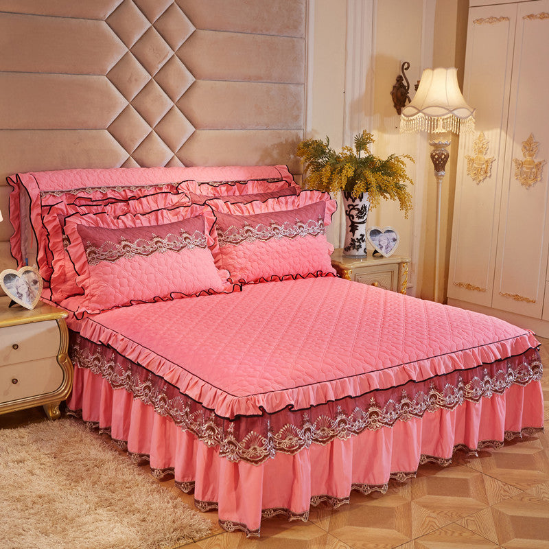 Lace Quilted Bed Skirt 1.8m Simmons Cover