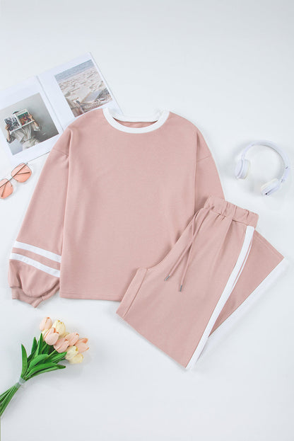 Varsity Stripe Pullover and Drawstring Pant Set