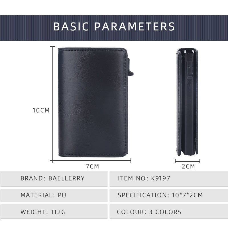 Men's Crazy Horse Leather Card Clamp