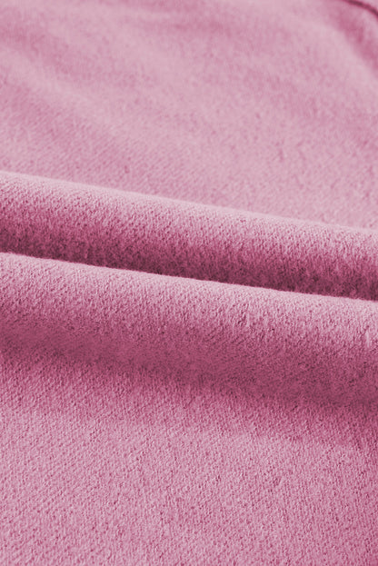 Solid Fleece-Lined Half-Zip Up Collar Sweatshirt