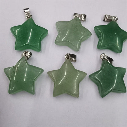 Natural Stone Crystal Agate Star Pendant