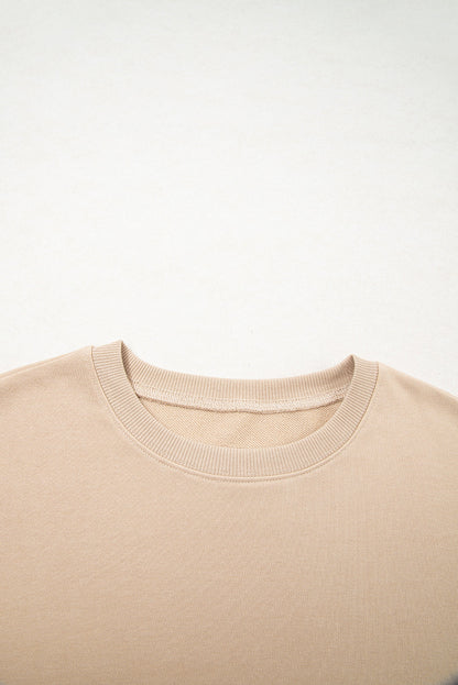 Plaid Patchwork Long Sleeve Raw Seam Sweatshirt