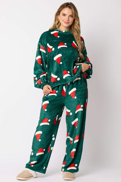 2024 Women's Santa Flannel Pajama Set