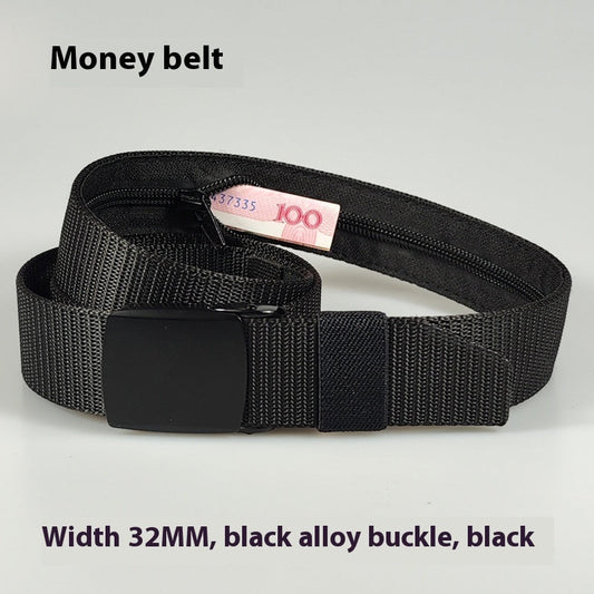 Black Nylon Women's Outdoor Security Belt