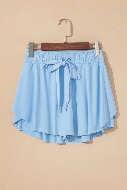 Drawstring Elastic Waistband Lined Tennis Skorts