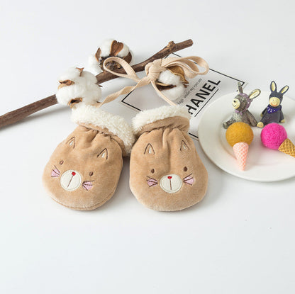 Children's Warm Neck Hanging Finger Protective Glove