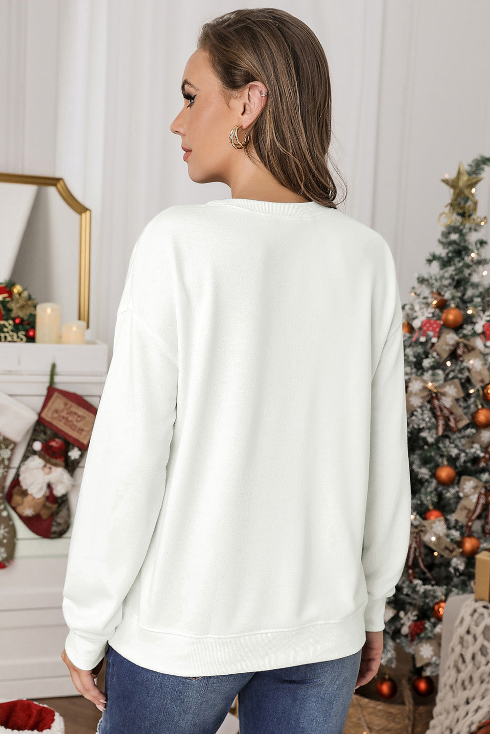 Crew Neck Pullover Sweatshirt