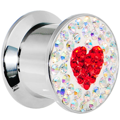 1/2 Stainless Steel Aurora Gem Red Heart Screw Fit Plug