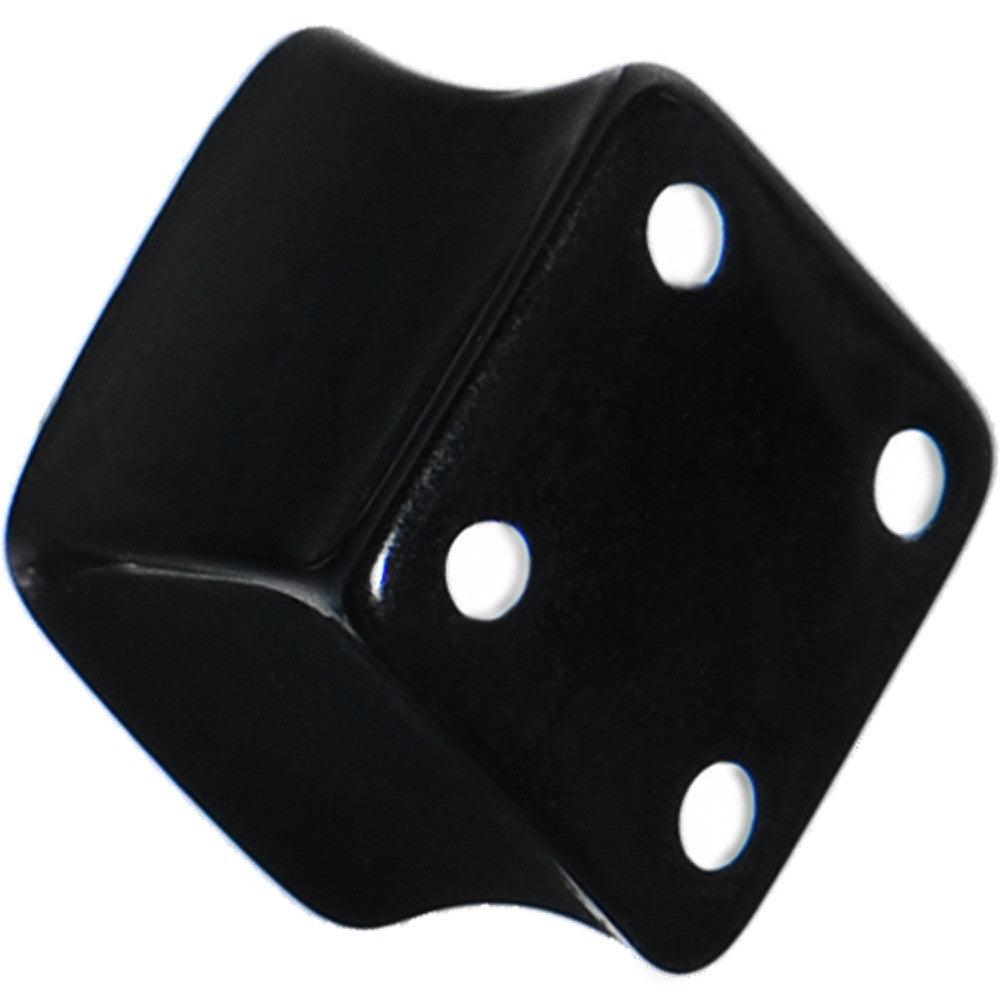 0G Black Acrylic Square Dice Saddle Plug