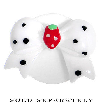 00G White Acrylic Berry Polka Dot Bow Saddle Plug
