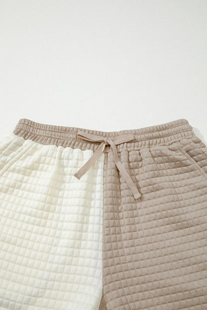 Colorblock Patchwork Textured Top and Short Set