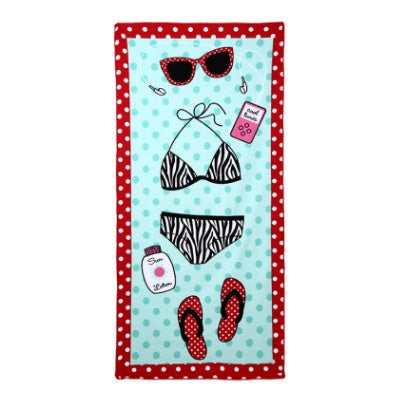 Flamingo Print Microfiber Beach Towel