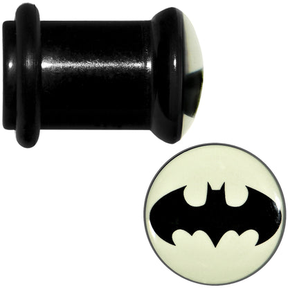 0G Black Acrylic Glow in the Dark Batman Plug Set