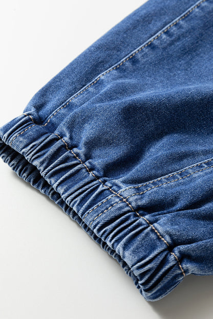 4 Buttons Front Tapered Loose Fit Jeans
