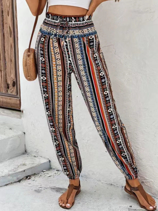 Floral Print Loose Tapered Jumpsuit with Pockets