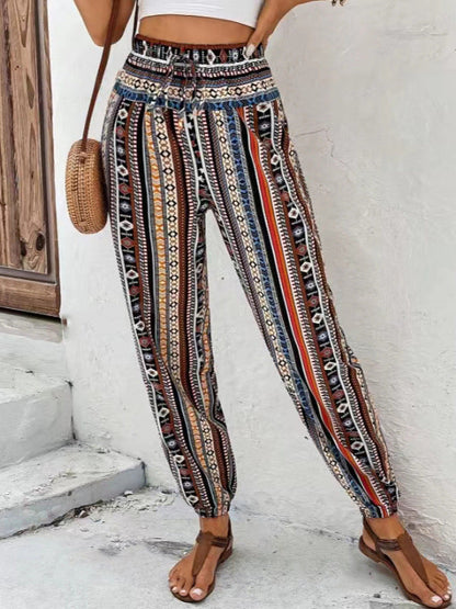 Floral Print Loose Tapered Jumpsuit with Pockets