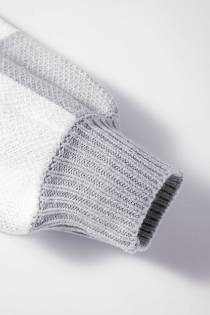 Checker Bishop Sleeve Sweater
