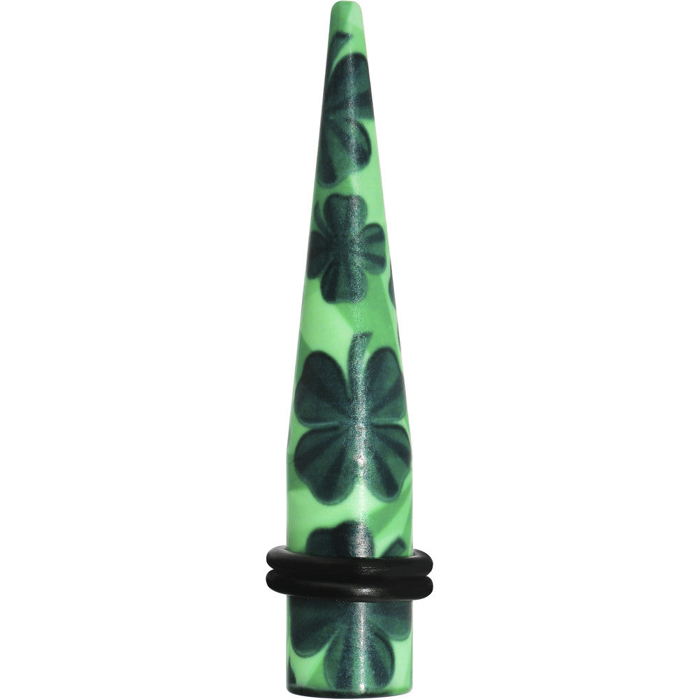 00G Green Acrylic Four Leaf Clover Field Taper