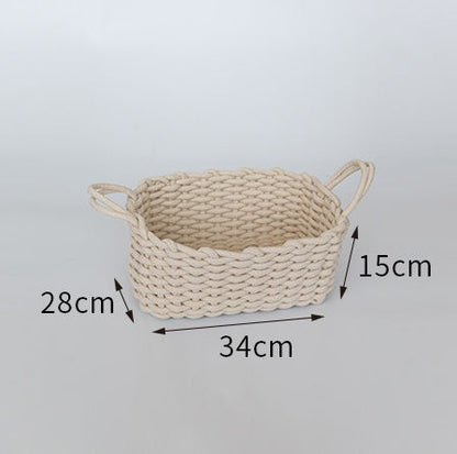 Nordic Hand Woven Cotton Rope Basket