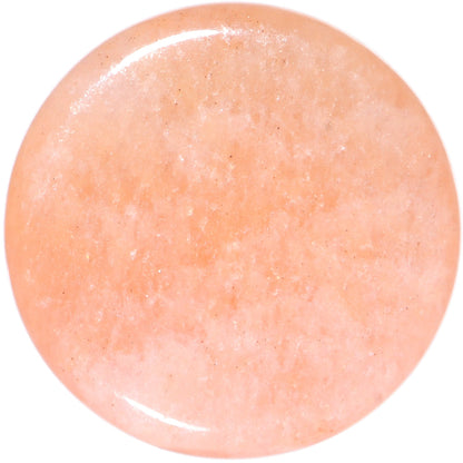 00G Peach Jade Semi Precious Stone Saddle Plug Set