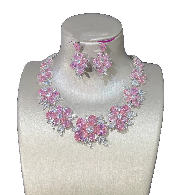 Diamond Flower Zircon Jewelry Set