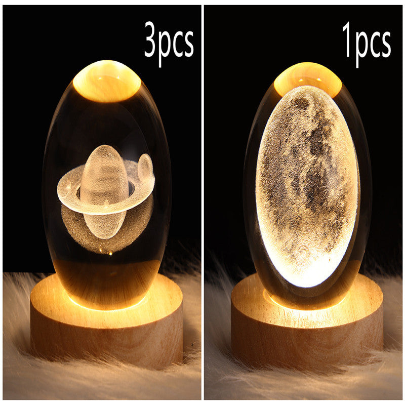 LED Galaxy Crystal Ball 3D Moon Lamp