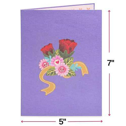 Box of Roses Pop Up Card - 5" x 7"