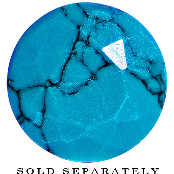 1/2 Turquoise Semi Precious Stone Faceted Double Flare Plug