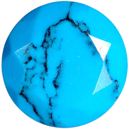 0G Turquoise Semi Precious Stone Saddle Plug Set