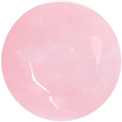 0G Rose Flower Quartz Semi Precious Stone Faceted Double Flare Plug Set