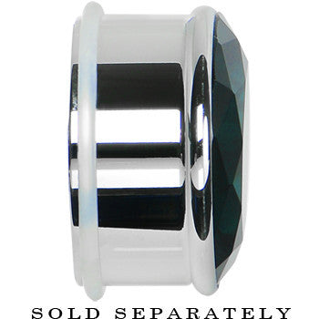 1 inch Blue Zircon Stainless Steel Pressed Fit Gem Tunnel