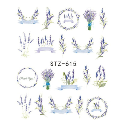 Butterfly Flower Water Transfer Decal Nail Sticker