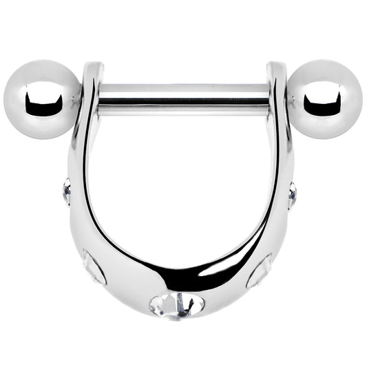 Silver 925 Clear Gem Mini Cartilage Shield Earring