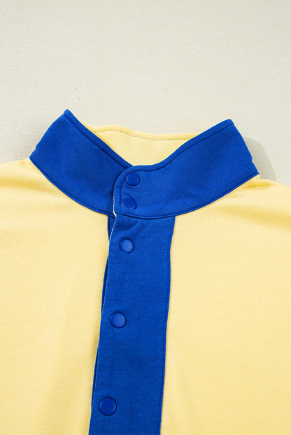 Colorblock Patchwork Pullover and Shorts Set