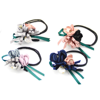 Korean Pearl Flower Hair Bun Accessory