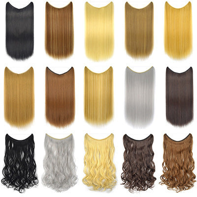 22 Inch Invisible Wire Hair Extensions Synthetic