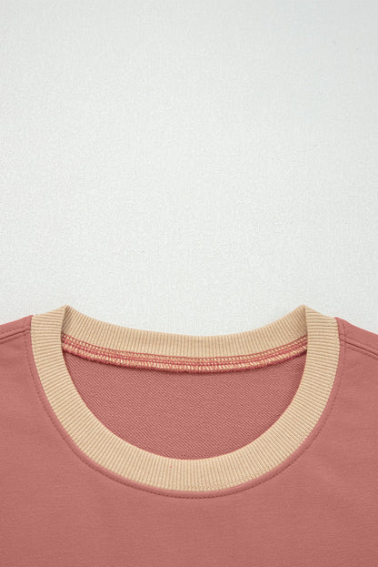 Star Patchwork Reverse Seam Drop Shoulder Sweatshirt