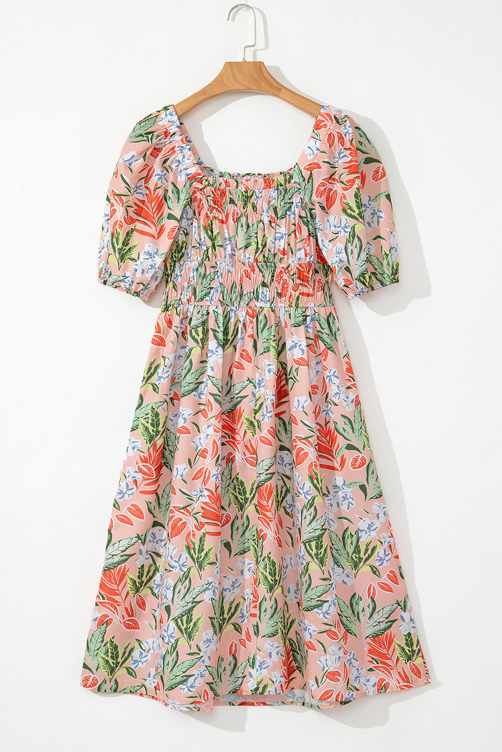 Floral Smocked Bust Bubble Maxi Dress