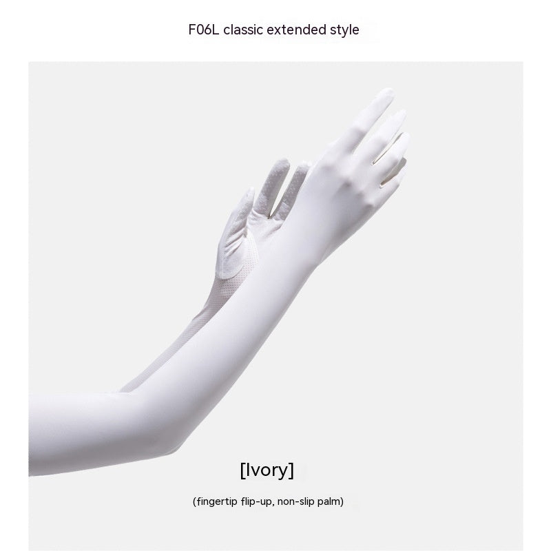 Nylon Ice Silk Long Sun Protection Gloves