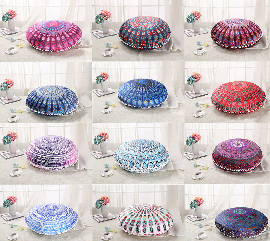 Colorful Mandala Floor Pouf Pillow
