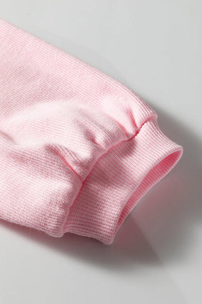Drop Shoulder Sweatshirt with 3D Heart Detail