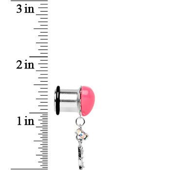 Steel Pink Heart Love Dangle Plug Sizes 5mm to 12mm