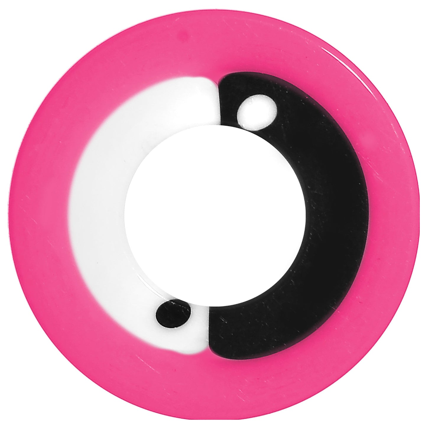 00G Pink Neon Acrylic Modern Yin Yang Screw Fit Tunnel Plug