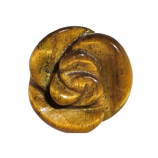 0G Natural Tiger Eye Blooming Flower Stone Saddle Plug