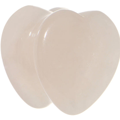9/16  Natural Rose Quartz Sweet Heart Stone Saddle Plug Set