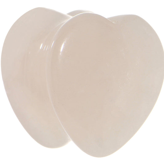 9/16  Natural Rose Quartz Sweet Heart Stone Saddle Plug Set