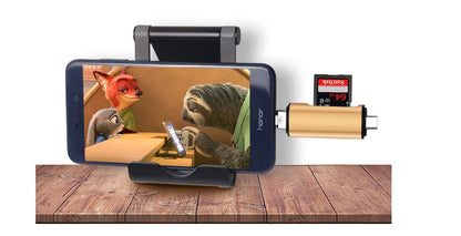 Compact Micro Type-C Triad USB Card Reader