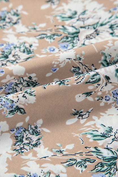 Floral Smocked Puff Sleeve Maxi Dress