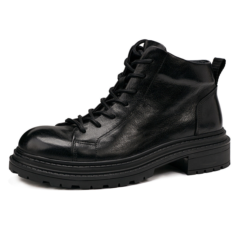 Short Genuine Leather Workwear Boots