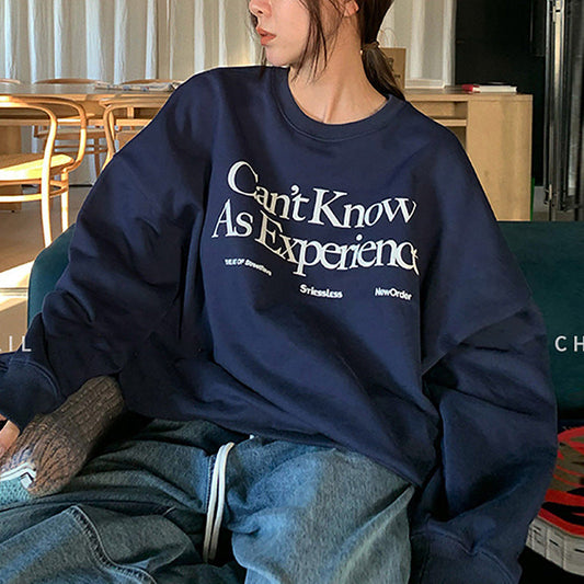 Fleece-Lined Loose Casual Pullover